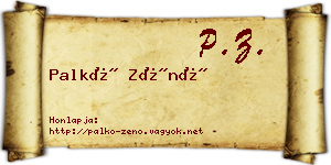 Palkó Zénó névjegykártya